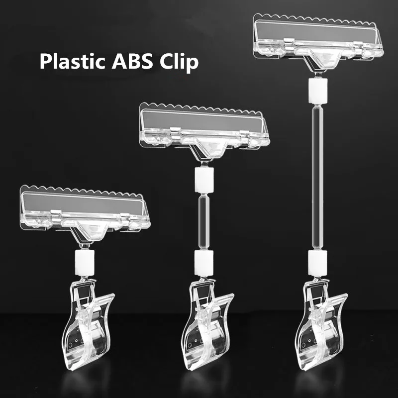 

10 Pieces Clear Plastic Rotatable Merchandise Sign Display Mini POP Clip Tag Holders for Business Cards
