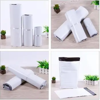 

100pcs white Plastic Mailer Shipping Envelope Self Sealing Waterproof Postal Express Storage Bag Envelope plastic mailing bag