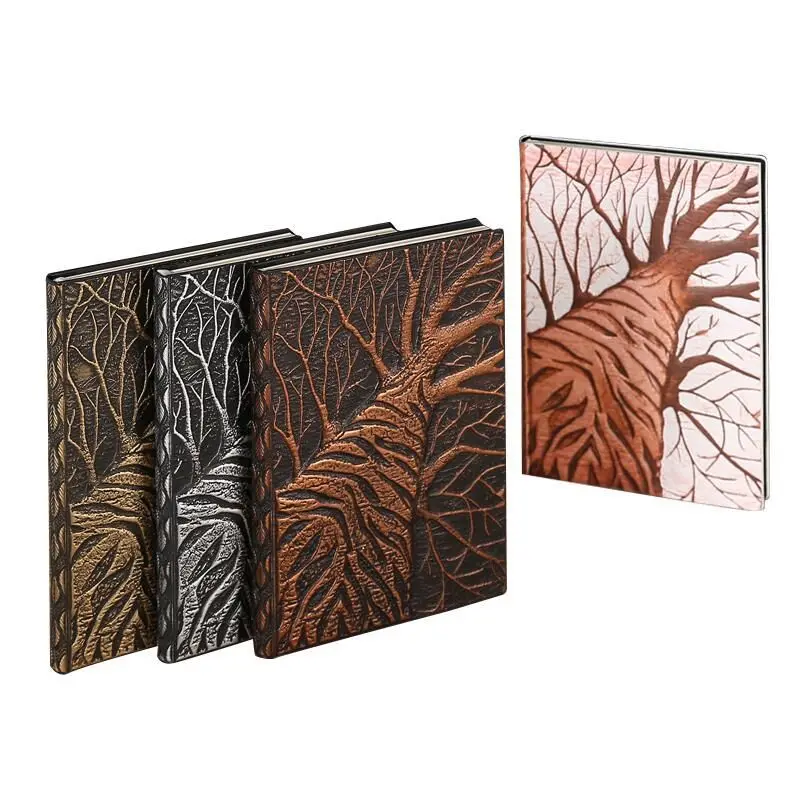 

High Quality PU Leather Hardcover Notebook A5 Vintage Diary Book Gift 200P Lined Paper The Great Tree Planner