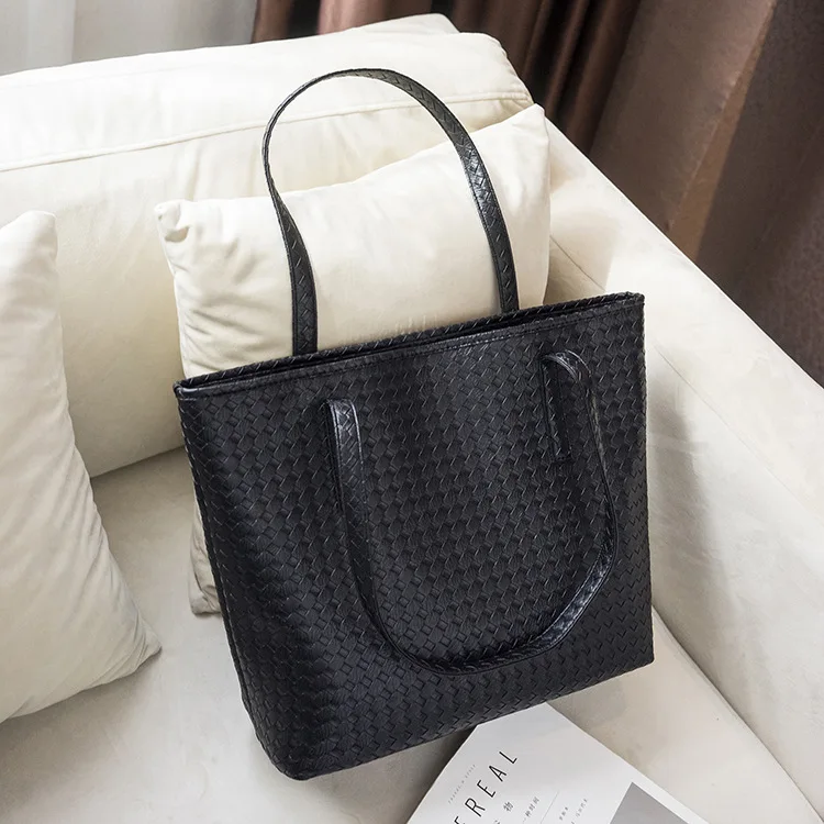 

New Style Korean-style Weaving WOMEN'S Bag Simple Large Capacity Shopping Bag Handbag Casual Versatile Tote Bag