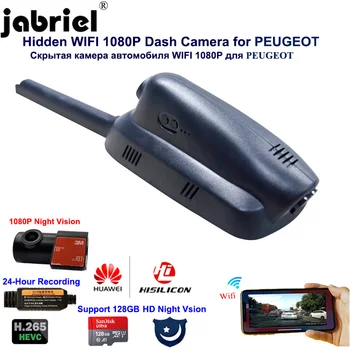 

Jabriel 1080P WIFI 2K Car Camera Dash Cam 24H Video recorder rear camera for PEUGEOT 3008 308 208 2008 508 206 307 Night Vision