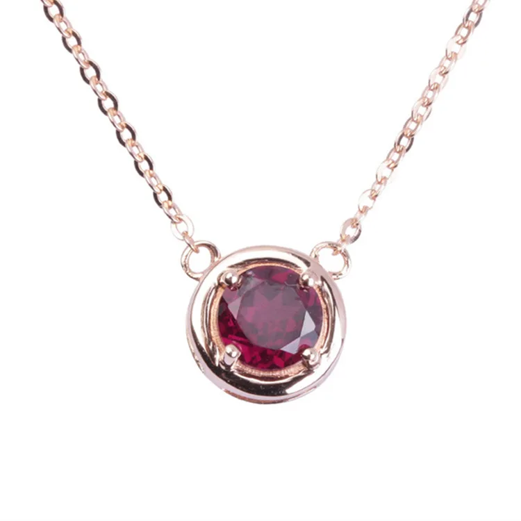 

Natural Gem Clavicle Necklace 925 Silver Garnet Topaz Diopside-Style Multicolored xiang shi pin