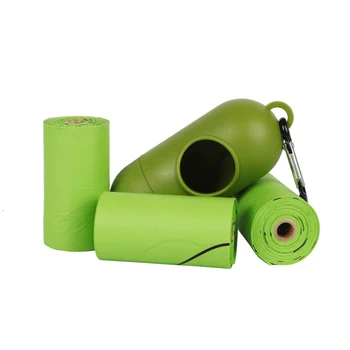 

3 Rolls with 1 Dispenser Corn starch 100% biodegradable and compostable dog poop bags Earth-Friendly Dog Waste Bags