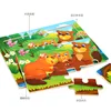 Mini Puzzle 3D en bois pour enfants, 15x10CM, dessin animé, Animal/circulation, jouet éducatif ► Photo 3/6