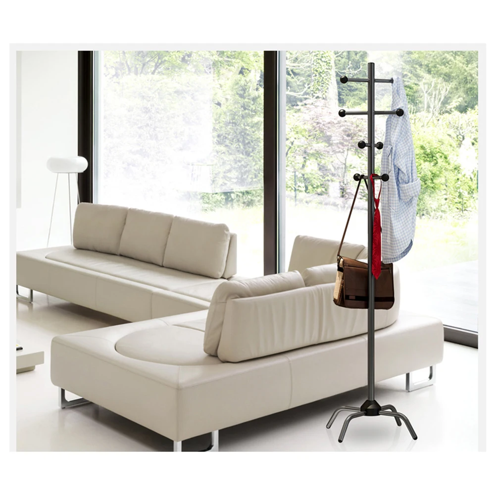 

Hot New 177cm Coat Rack Clothes Hanger Hallstand Coat Stand with 8 Rotatable Hooks 4 Feet Floor Standing Scarf Rack