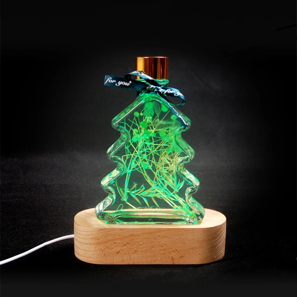 

Solid Wood Night Light Base Glowing Bottle Desk Decoration Valentines Day Gift Neon Manga Baby Room Decor Night Table Lamp Gifts