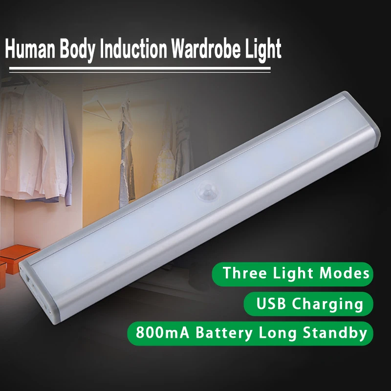 

New Led Smart Sensor Night Light Wardrobe Light usb Charging Human Body Induction Corridor Light Three Light Modes