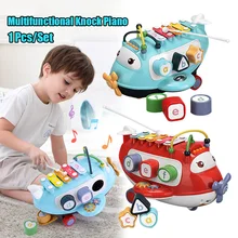 Многофункциональный НОК Пианино музыкальный светильник раздвижной Самолет Форма раннее образование игрушки для детей Лидер продаж