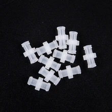  10Pcs Transparent Female To Female Coupler Luer Syringe Connector Easy To Use Plastic for Pneumatic Parts Durable 4mm Aperture 