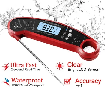 

Automatic switch Digital Barbecue Thermometer Meat Temperature Waterproof Instant Read Thermometer with Calibration Backlight