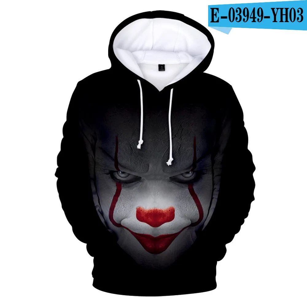 1 Белый It Chapter 2 Hoddie размера плюс 3D Галстук окрашенный Джокер мужские толстовки кофты Sudadera Hombre Con Capucha круглый вырез 4XL - Цвет: 1