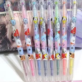 

8Pcs/Set Highlighter Pen Cartoons Double Headed Fluorescent marker Pen Mark Pen Office School Supplies Kids stationery gifts