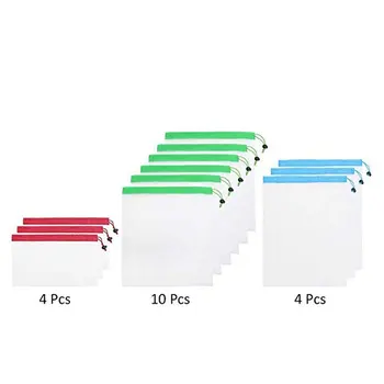 

Reusable Production Mesh Bags Polyester Stitching Toy Storing Bunch Mouth Fruit Net Bag Washable Bags For Grocery