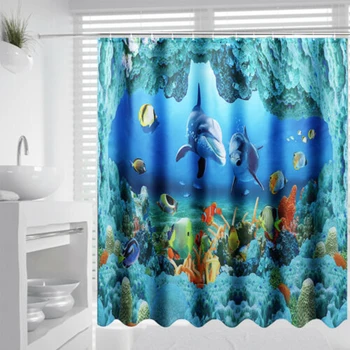 

Waterproof Shower Curtain Decoration Polyester Bathroom Toilet Lid Cover