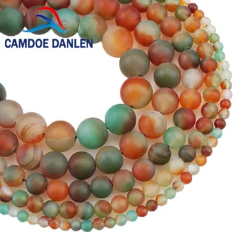 

Natural Stone Forst Dull Polish Matte Peacock Agates Round Beads 4 6 8 10 12mm Fit Diy Necklace Bracelet Jewelry Making