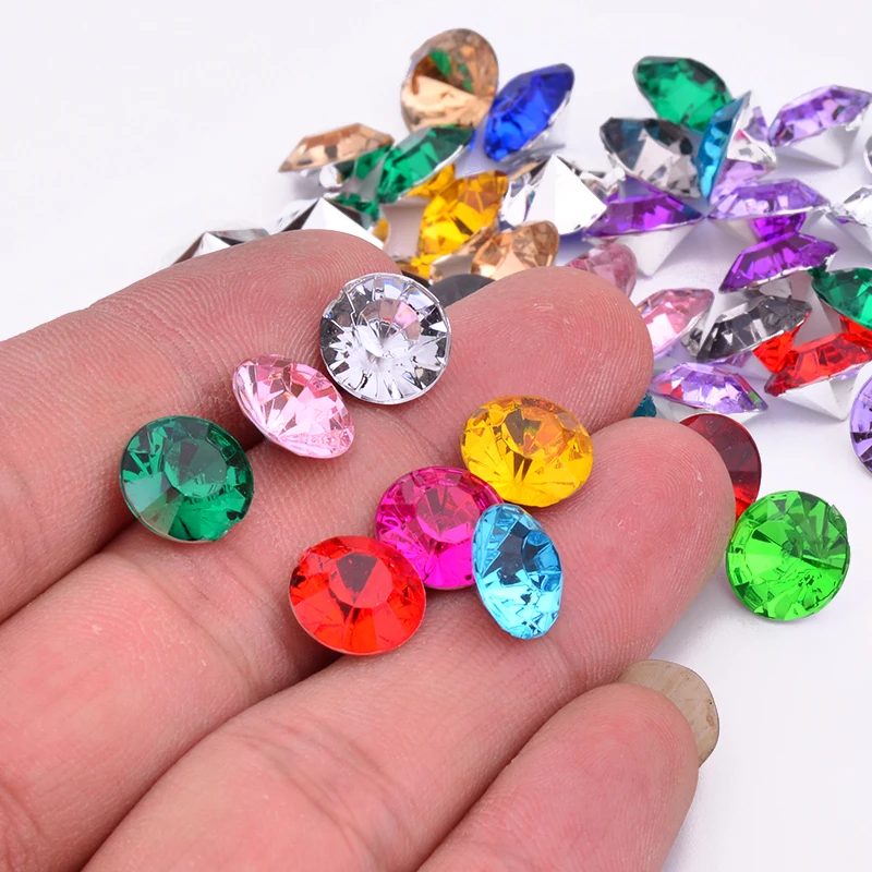 JUNAO-3-6-8-10mm-Mix-Color-Pointback-Acrylic-Rhinestones-Round-Nail-Crystal-Stones-Non-Sewing (5)