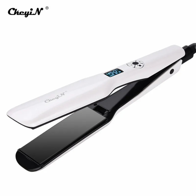 CkeyiN LCD Display Hair Straightener Hair Flat Iron Adjustable Temperature Straightening Irons Fast PTC Heating Ceramic Plate