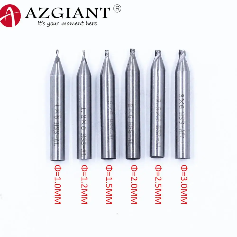 2/4 прекрасно подходит для зубов, hss 1,0-3,0 мм Концевая фреза гравировальный резец для подрезки кромок ЧПУ фрезы Концевая фреза для машины ключ Режущий Станок слесарь - Цвет: 6pcs