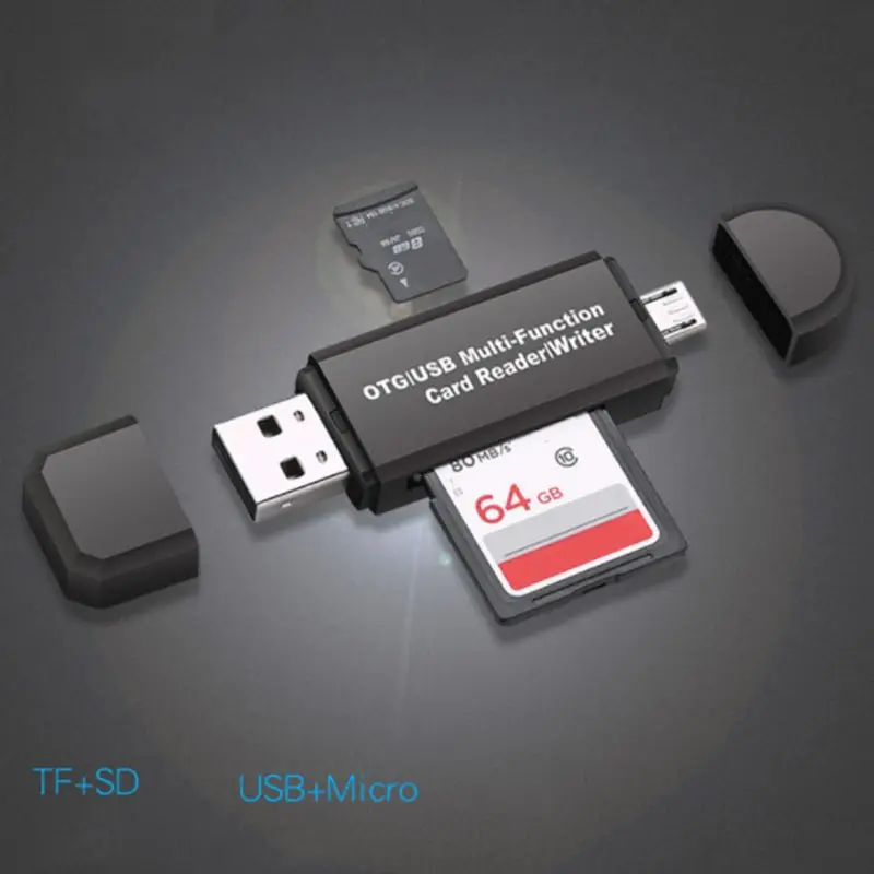 Устройство для чтения карт памяти USB 2,0 Micro OTG SD/SDXC TF кард-ридер адаптер для компьютера