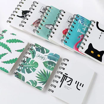 

4PCS Portable Cartoon Notebook Thickened Mini Notepad Thicken Small Coil Student Gifts Office and School Supplies