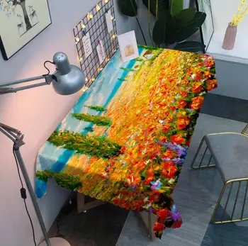 

Van Gogh Oil Painting 3D Tablecloth Cloth Dust-proof Rectangular Table Cover for Party Home Decor Waterproof Tablecloth 04