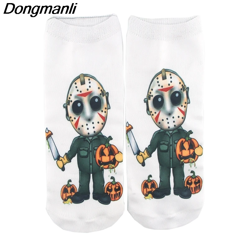 P4044 1 пара Friday the 13th мужские и женские носки Изящные художественные носки для скейтборда хлопковые носки для Хэллоуина художественные носки для рисования