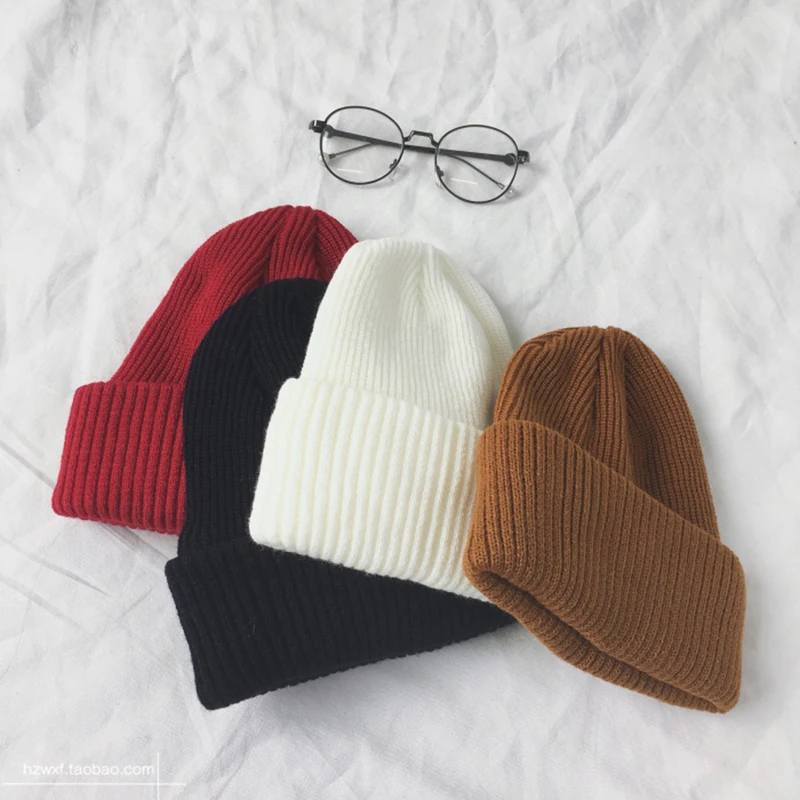 

Unisex Couple Winter Hats Solid Cute Hat Girls Autumn Caps Warmer Wool Blend Knitted Beanie Hat Warmer Ear Soft Ski Cap