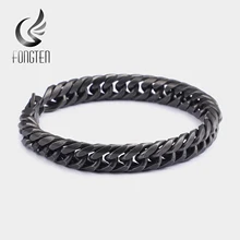 Fongten Винтажный Мужской браслет из нержавеющей стали Панк дружба ретро черные браслеты Цепочка из звеньев с шармом аксессуары браслет ювелирные изделия