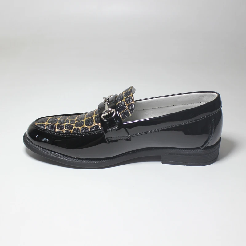 Boys Leather Shoes Kids Formal Footware for Party Wedding Black Patent Leather Slip On Dress Lightweight Performance Loafer25-38 kids shoes leather shoes