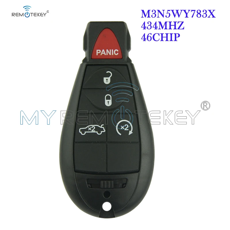 Remtekey For Chrysler Key #3 Fobik key -2011 M3N5WY783X 434 Mhz Remote Fobik Key 4 Button With Panic Fobik Car Key