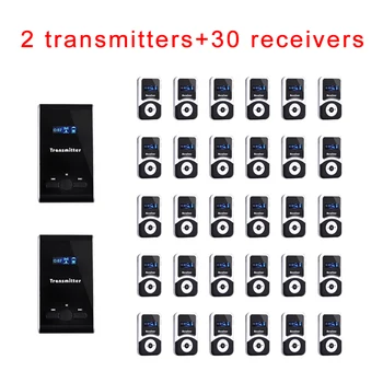 

Wireless Tour Guide System ( 2 Transmitters + 30 Receivers + 1 Charging Case ) For Travel Agency / Church / Teaching / Visit