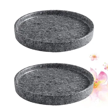 

2PCS Flowerpot Tray Round Cement Design Ceramic Stable Flowerpot Plate Pot Tray for Garden