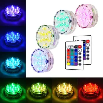 

4 Packed Submersible Lights RGB Multi-color Water-resistant IP67 With Remote Control Floral Decoration for Aquarium Pond Vase
