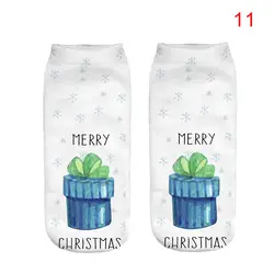 Лидер продаж, 1 пара, рождественские Женские повседневные носки, милые, унисекс, с низким вырезом, с 3D принтом, носки до лодыжки, IE998