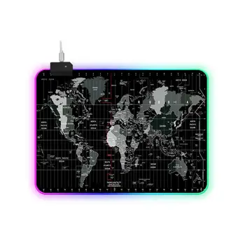 

LED RGB Backlight mouse mat xxl Map Snow Lion Light Pattern Anime Desktop Gaming Mouse Pad Cushion
