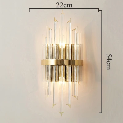 Modern crystal wall lamp gold sconce lights AC110V 220V fashion luxury lustre living room bedroom light fixtures - Цвет абажура: E Gold