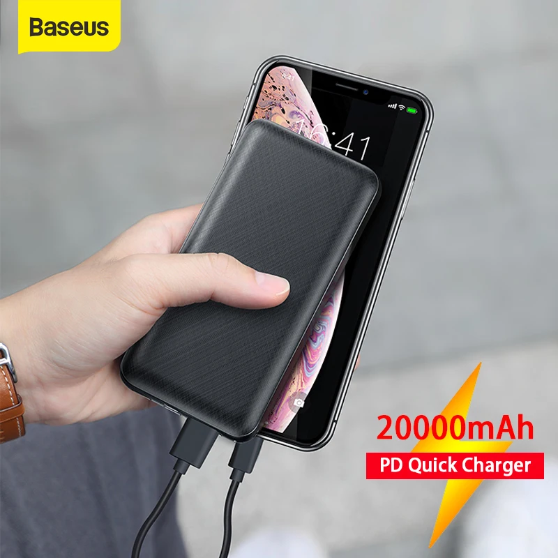 

Baseus 20000mAh Power Bank Type C PD Fast Charging 3.0 USB Powerbank Fast Charger Emergency External Battery For iP For Samsung