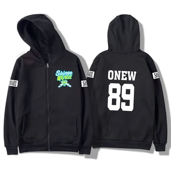 

New Harajuku Fashion SHINee World Kpop Clothes Women Zipper Hoodies Sweatshirt ONEW KEY The Same Style Hooded Hoody Streetwear