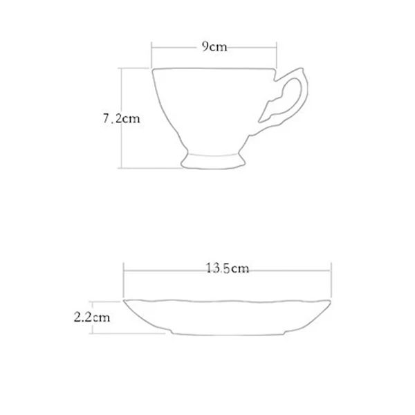 180Ml, Fine Bone China Coffee Cup and Saucer and Spoon, Funny Fashion Design, Zakka Tazas Cafe Espresso Cup, European Coffee Mug