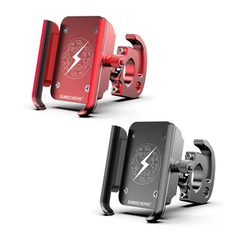 

2 Pcs Mtb Cycling Road Bicycle Phone Holder 360 Degree Rotation Bicycle Mobile Phone Support Bike Holder,Red & Black