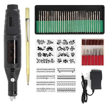 

Electric Micro-Engraving Pen Mini Diy Vibro Engraving Tool Kit Metal Glass Ceramic Plastic Wood Jewelry with Stapler Etcher 30