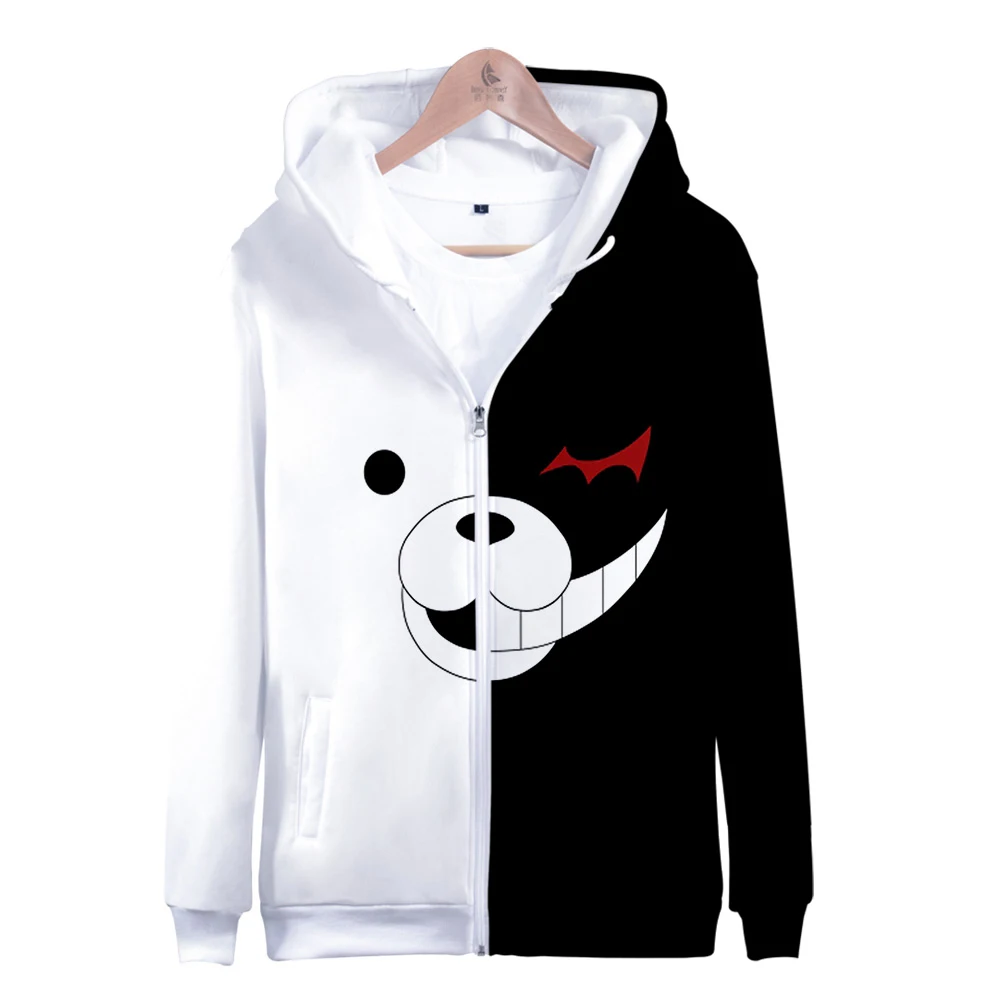 

Cosplay Costumes Anime Danganronpa Monokuma Zipper Hoodies Men Women Funny Sweatshirts Zip Trigger Happy Havoc Tracksuits