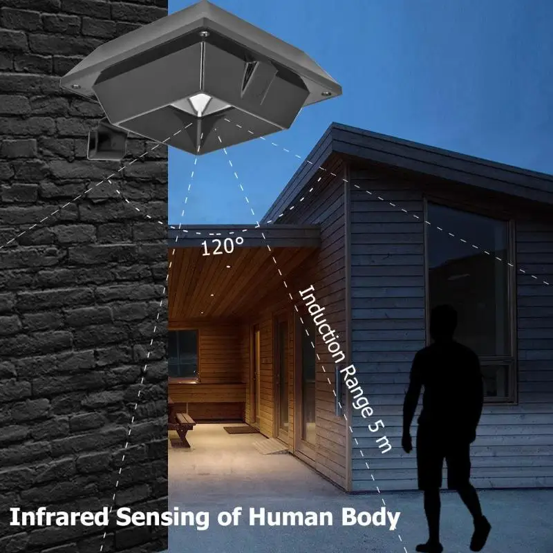12LED солнечный светильник Открытый Сад водонепроницаемый датчик движения Пейзаж Настенный светильник использование окружающей среды вилла, ворота балкон забор и т. Д