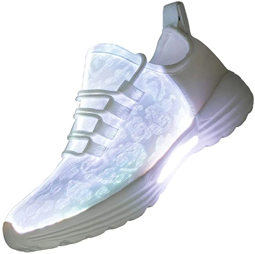 UncleJerry Luminous Sneakers New Fiber Optic Shoes for Women Men Boys Girls  USB Rechargeable Shoes for Christmas gift