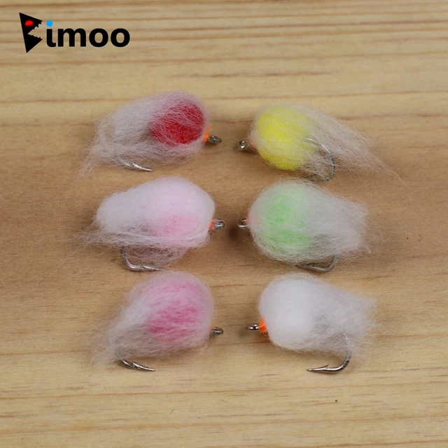 Bimoo 6PCS #12 Synthetic Milking Egg Fly Soft Fish Roe Wet Flies