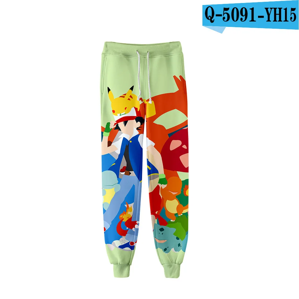 8-20 New Fashion 3D Pants Pokemon Detective Pikachu Trousers Kids Casual Style Novelty Casual Loose Long Girls Pants Boys Bottom