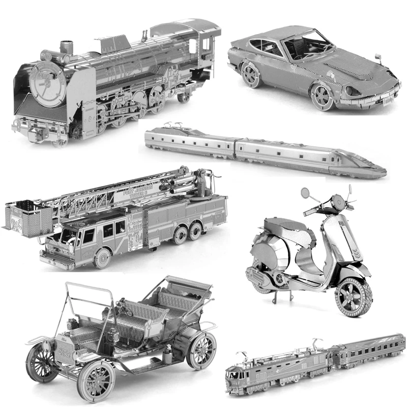 

Transportation bicycle Super sports car train 3D Metal Puzzle Model kits DIY Laser Cut Assemble Jigsaw Toy GIFT For children