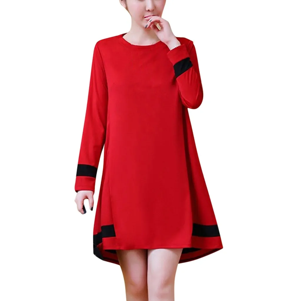 Повседневное платье женские корейские свободные платья с принтом осенне-зимние