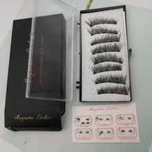 Pestañas postizas magnéticas 3D, 5 imanes, 8 Uds., duraderas, hechas a mano, de visón Artificial Natural, con pinzas