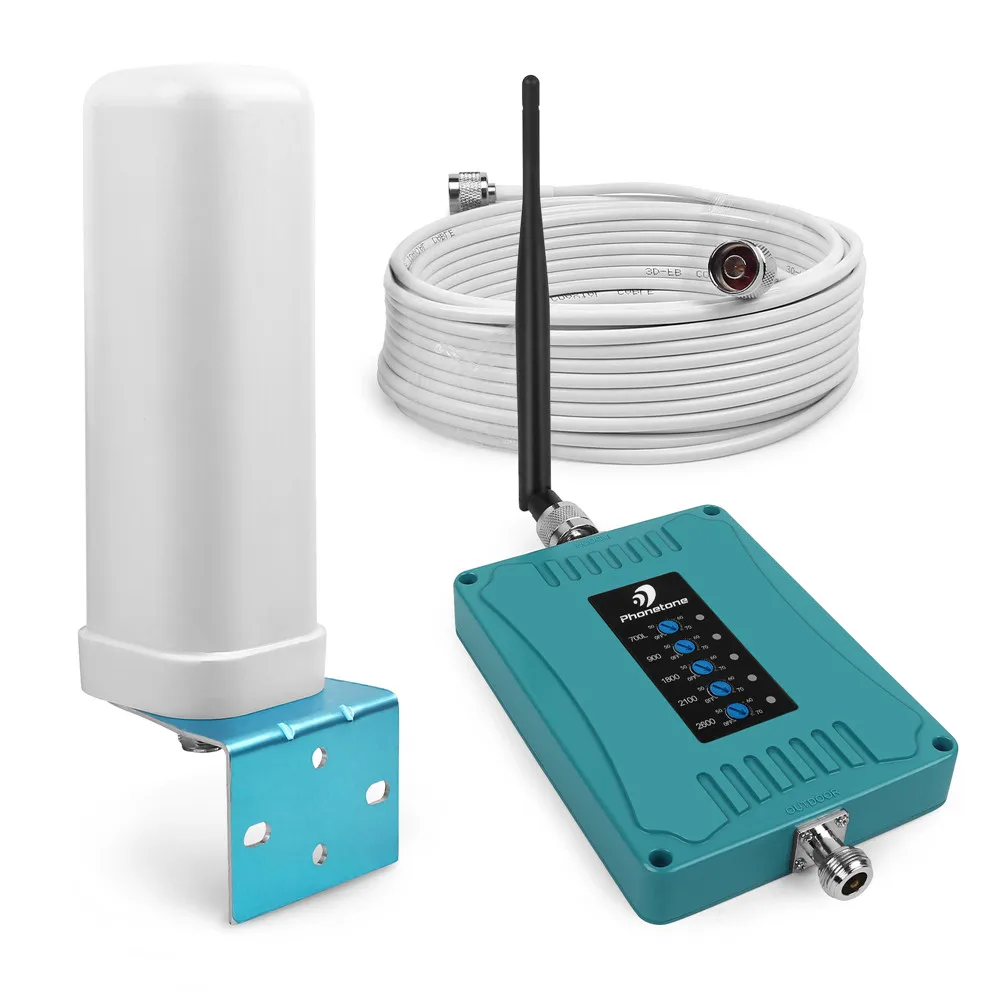 Мобильный телефон GSM LTE 5 Band усилитель сигнала 700/900/1800/2100/2600 МГц 70 дБ 2G 3G 4G репитер